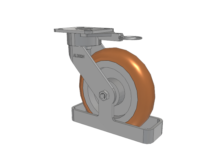 28 Series Maintenance Free Top Plate Swivel Caster with 8 x 2 Butterscotch Tread on Aluminum Core PM - Round Polyurethane (Aluminum Core) Wheel
