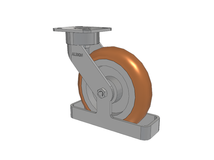 28 Series Maintenance Free Top Plate Swivel Caster with 8 x 2 Butterscotch Tread on Aluminum Core PM - Round Polyurethane (Aluminum Core) Wheel
