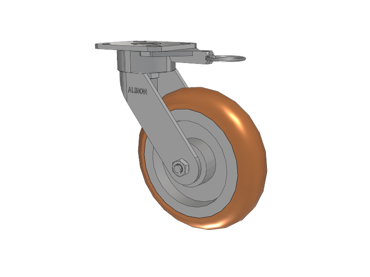 28 Series Maintenance Free Top Plate Swivel Caster with 8 x 2 Butterscotch Tread on Aluminum Core PM - Round Polyurethane (Aluminum Core) Wheel