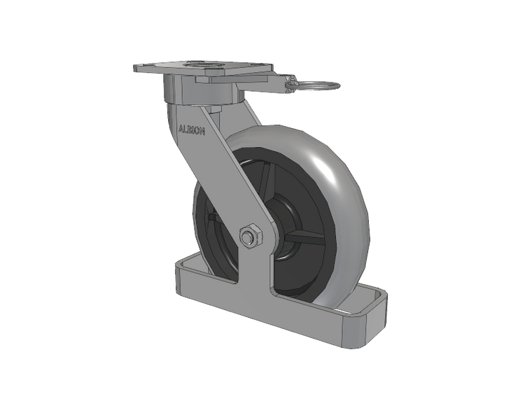 28 Series Maintenance Free Top Plate Swivel Caster with 8 x 2 Grey Tread on Grey Core XP - X-treme Plus Solid Polyurethane Wheel