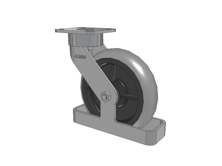 28 Series Maintenance Free Top Plate Swivel Caster with 8 x 2 Grey Tread on Grey Core XP - X-treme Plus Solid Polyurethane Wheel