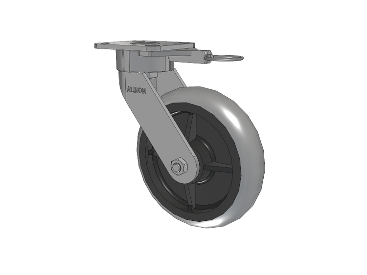 28 Series Maintenance Free Top Plate Swivel Caster with 8 x 2 Grey Tread on Grey Core XP - X-treme Plus Solid Polyurethane Wheel