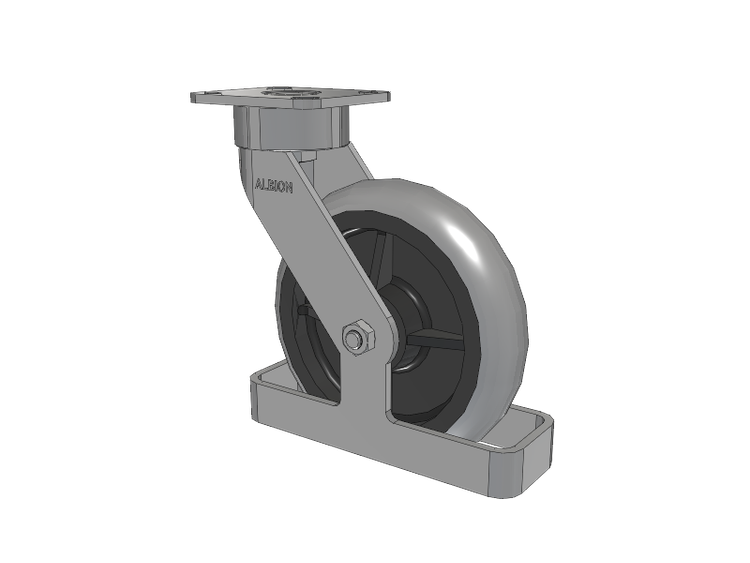 28 Series Maintenance Free Top Plate Swivel Caster with 8 x 2 Grey Tread on Grey Core XP - X-treme Plus Solid Polyurethane Wheel