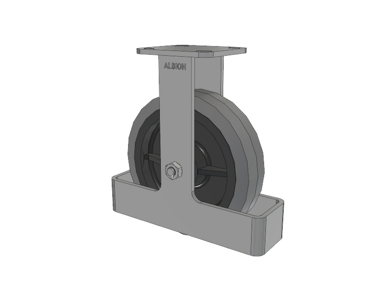 28 Series Maintenance Free Top Plate Rigid Caster with 8 x 2 Grey Tread on Grey Core XS - Performa X-tra Soft Rubber (Flat) - Prevenz Antimicrobial Wheel