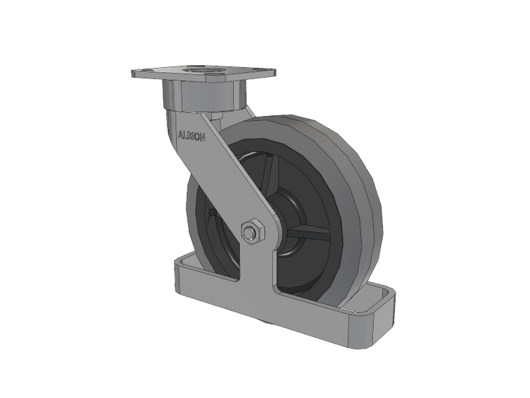 28 Series Maintenance Free Top Plate Swivel Caster with 8 x 2 Grey Tread on Grey Core XS - Performa X-tra Soft Rubber (Flat) - Prevenz Antimicrobial Wheel