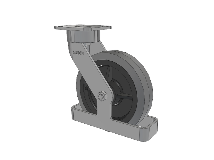 28 Series Maintenance Free Top Plate Swivel Caster with 8 x 2 Grey Tread on Grey Core XS - Performa X-tra Soft Rubber (Flat) - Prevenz Antimicrobial Wheel