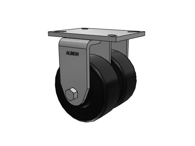 290 Series Top Plate Rigid Black Caster with 6 x 2.5 NX - Trionix High Impact Polymer Wheel