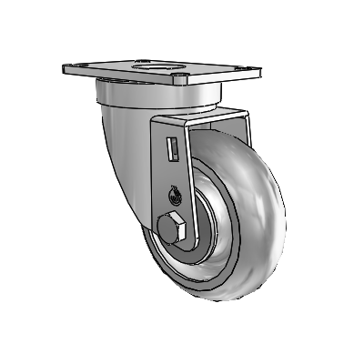 30 Series Top Plate Zinc Swivel Caster with 3.5 x 1.25 Advantage TPR (Round) Wheel