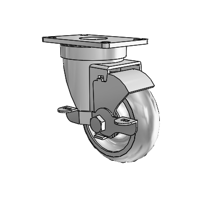 30 Series Top Plate Zinc Swivel Caster with 3.5 x 1.25 Advantage TPR (Round) Wheel and VertiLoc Brake