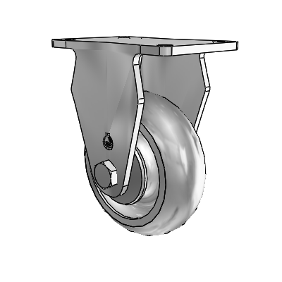 30 Series Top Plate Zinc Rigid Caster with 3.5 x 1.25 PolyLock (Grey) Wheel