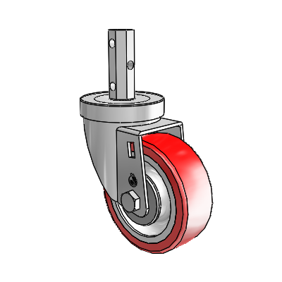 30 Series Octagon Stem Zinc Swivel Caster with 3.5 x 1.25 Advantage Heat (Flat) Wheel