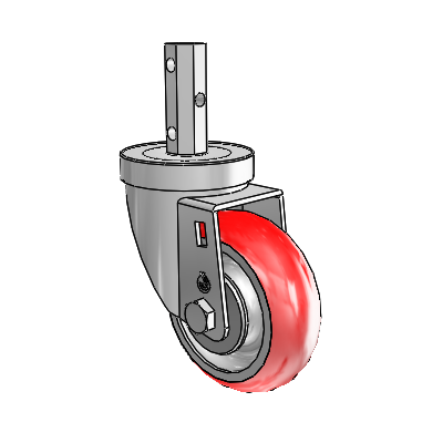 30 Series Octagon Stem Zinc Swivel Caster with 3.5 x 1.25 Advantage Heat (Round) Wheel