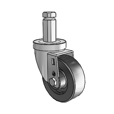 30 Series Square Stem Zinc Swivel Caster with 3.5 x 1.25 Hi-Temp Resin Wheel