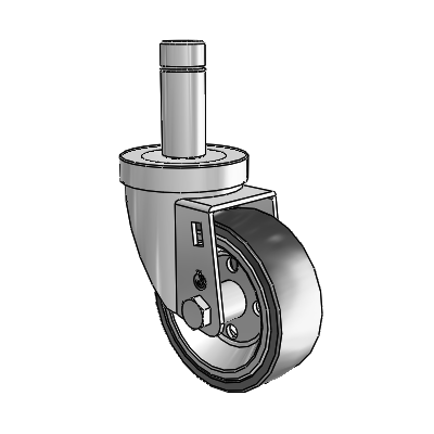 30 Series Grip Ring Zinc Swivel Caster with 3.5 x 1.25 Welded Disc Polyurethane Wheel