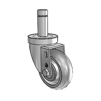 30 Series Grip Ring Zinc Swivel Caster with 3.5 x 1.25 Advantage TPR (Round) Wheel