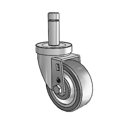 30 Series Grip Ring Zinc Swivel Caster with 3.5 x 1.25 Advantage TPR (Flat) Wheel
