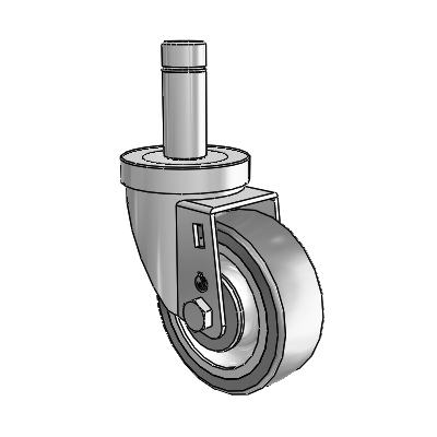 30 Series Grip Ring Zinc Swivel Caster with 3.5 x 1.25 Advantage TPR (Flat) Wheel