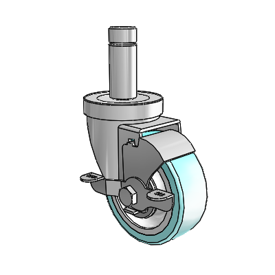 30 Series Grip Ring Zinc Swivel Caster with 3.5 x 1.25 Advantage Health Wheel and VertiLoc Brake