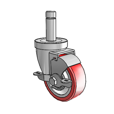 30 Series Grip Ring Zinc Swivel Caster with 3.5 x 1.25 Advantage Heat (Flat) Wheel and VertiLoc Brake