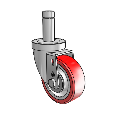 30 Series Grip Ring Zinc Swivel Caster with 3.5 x 1.25 Advantage Heat (Flat) Wheel