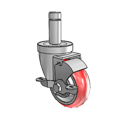 30 Series Grip Ring Zinc Swivel Caster with 3.5 x 1.25 Advantage Heat (Round) Wheel and VertiLoc Brake