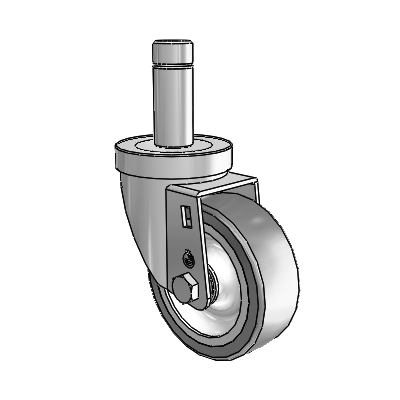 30 Series Grip Ring Zinc Swivel Caster with 3.5 x 1.25 Advantage TPR (Flat) Wheel