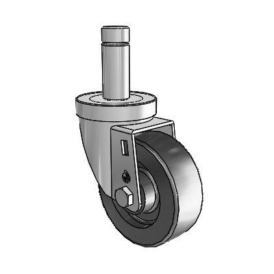 30 Series Grip Ring Zinc Swivel Caster with 3.5 x 1.25 Polyolefin Wheel