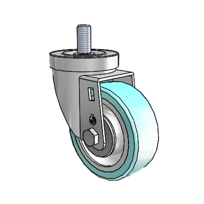 30 Series Threaded Stem Zinc Swivel Caster with 3.5 x 1.25 Advantage Health Wheel