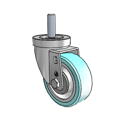30 Series Threaded Stem Zinc Swivel Caster with 3.5 x 1.25 Advantage Health Wheel