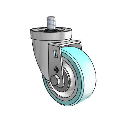 30 Series Threaded Stem Zinc Swivel Caster with 3.5 x 1.25 Advantage Health Wheel