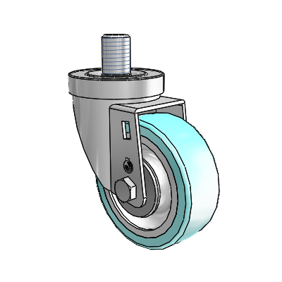 30 Series Threaded Stem Zinc Swivel Caster with 3.5 x 1.25 Advantage Health Wheel