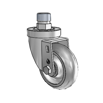30 Series Pipe Thread Stem Zinc Swivel Caster with 3.5 x 1.25 Advantage TPR (Round) Wheel
