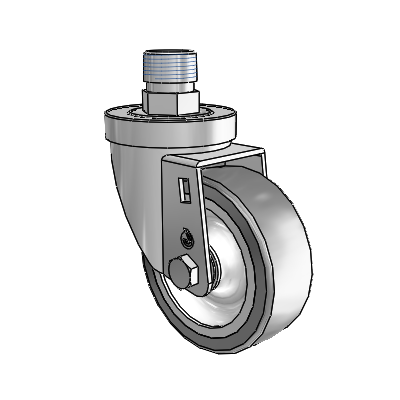 30 Series Pipe Thread Stem Zinc Swivel Caster with 3.5 x 1.25 Advantage TPR (Flat) Wheel