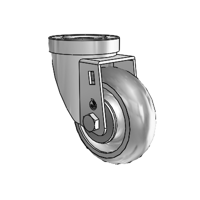 30 Series Hollow Kingpin Zinc Swivel Caster with 3.5 x 1.25 Advantage TPR (Round) Wheel