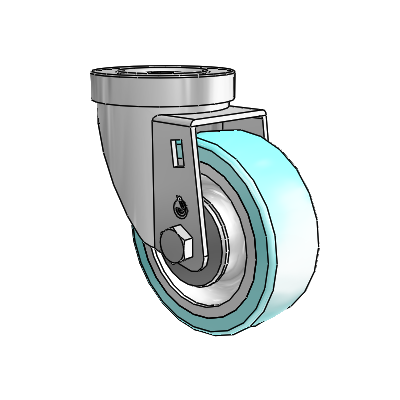 30 Series Hollow Kingpin Zinc Swivel Caster with 3.5 x 1.25 Advantage Health Wheel
