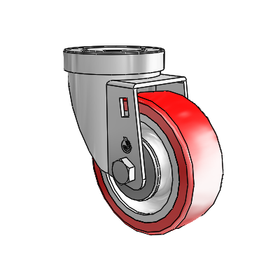 30 Series Hollow Kingpin Zinc Swivel Caster with 3.5 x 1.25 Advantage Heat (Flat) Wheel