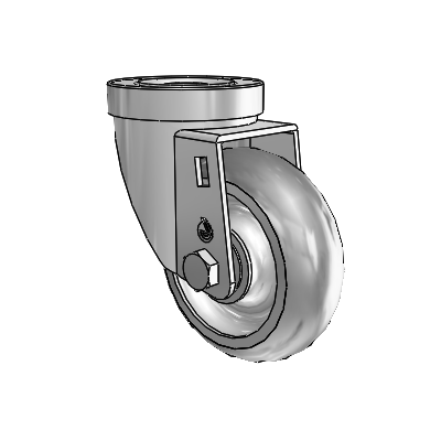 30 Series Hollow Kingpin Zinc Swivel Caster with 3.5 x 1.25 Advantage TPR (Round) Wheel