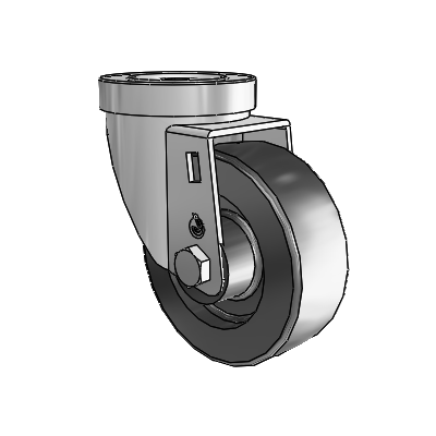 30 Series Hollow Kingpin Zinc Swivel Caster with 3.5 x 1.25 Hi-Temp Resin Wheel