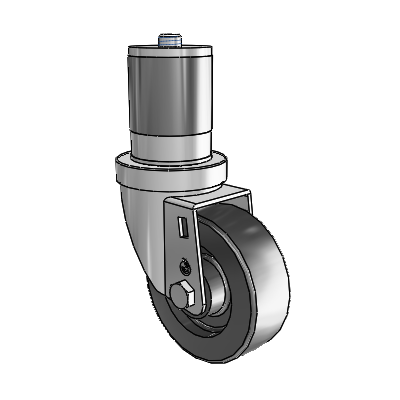 30 Series Expanding Adapter Zinc Swivel Caster with 3.5 x 1.25 Polyolefin Wheel