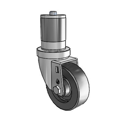 30 Series Expanding Adapter Zinc Swivel Caster with 3.5 x 1.25 Polyolefin Wheel