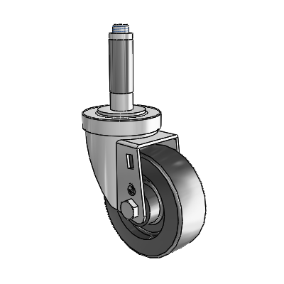 30 Series Expanding Adapter Zinc Swivel Caster with 3.5 x 1.25 Polyolefin Wheel