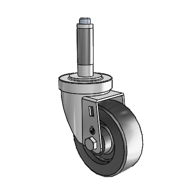 30 Series Expanding Adapter Zinc Swivel Caster with 3.5 x 1.25 Polyolefin Wheel