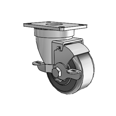 30 Series Top Plate Zinc Swivel Caster with 3 x 1.5 Phenolic Wheel and VertiLoc Brake