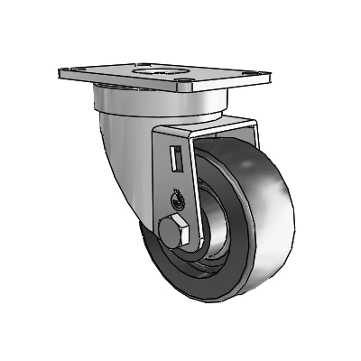 30 Series Top Plate Zinc Swivel Caster with 3 x 1.25 Polyolefin Wheel