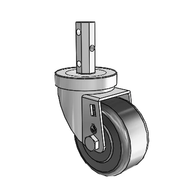30 Series Octagon Stem Zinc Swivel Caster with 3 x 1.5 Phenolic Wheel