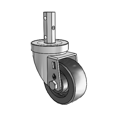 30 Series Octagon Stem Zinc Swivel Caster with 3 x 1.25 Polyolefin Wheel