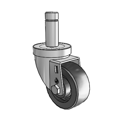 30 Series Grip Ring Zinc Swivel Caster with 3 x 1.25 Polyolefin Wheel