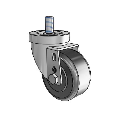 30 Series Threaded Stem Zinc Swivel Caster with 3 x 1.5 Phenolic Wheel