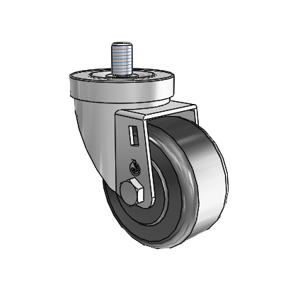 30 Series Threaded Stem Zinc Swivel Caster with 3 x 1.5 Phenolic Wheel
