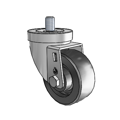 30 Series Threaded Stem Zinc Swivel Caster with 3 x 1.25 Polyolefin Wheel